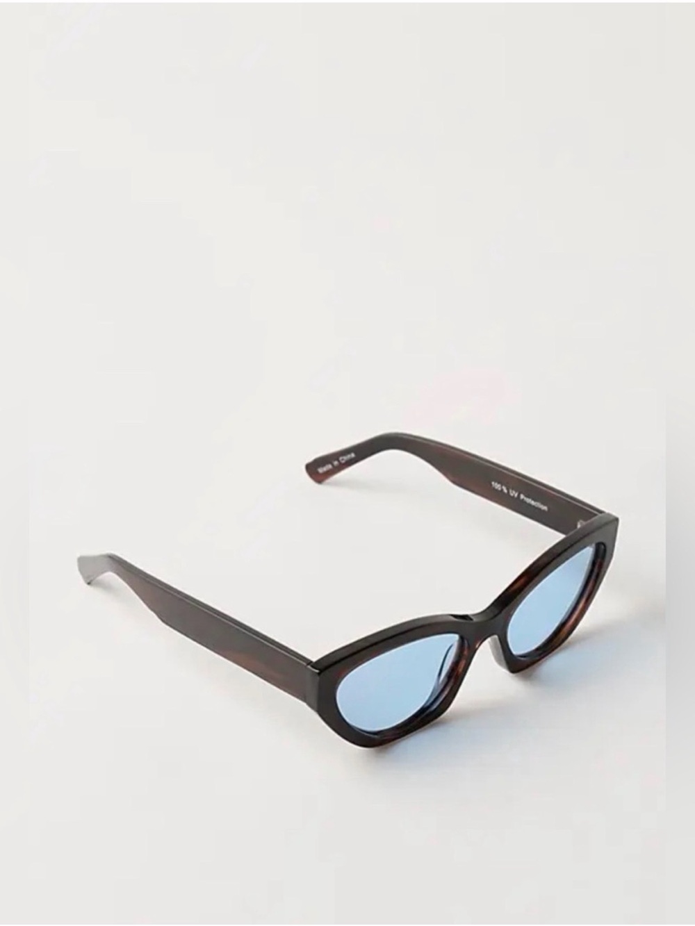 Free People NWT Linda Classic Cat Eye Polarized Tortoise Blue Polarized Sunglass - Picture 4 of 5